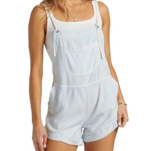 Billabong Pale Blue Short Overalls Romper